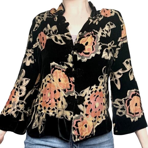 Anis.A Tops - Vintage Anis.A Top Womens Small Velvet Burnout Silk Art To Wear USA Whimsigoth